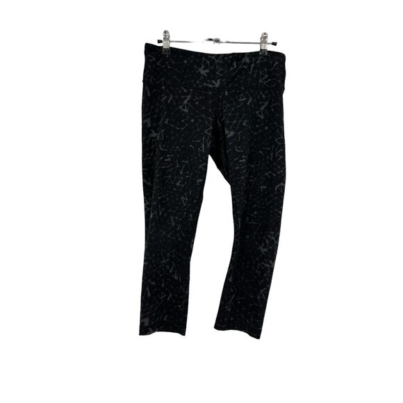 Lululemon Leggings Womens 8 Wunder Under Crop II Star Crushed Coal Black - Picture 1 of 5